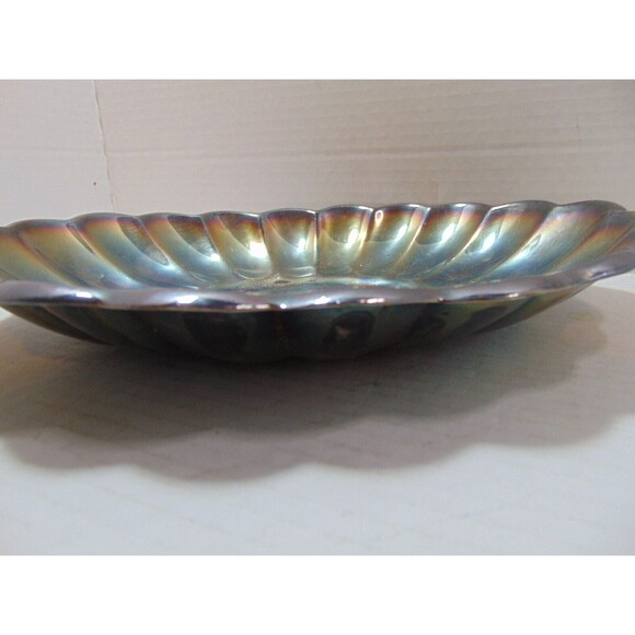 Reed & Barton #113 Holiday Pattern Oval Scallop Silverplate 10.5" Serving Dish - Picture 3 of 9